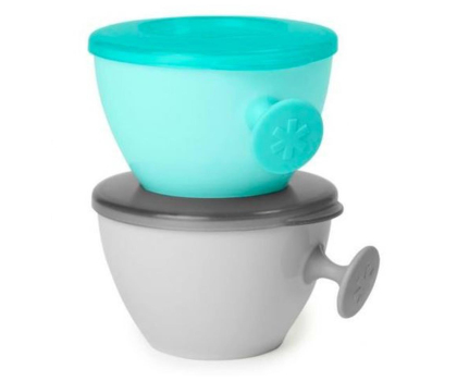 Miska / talerzyk dla dzieci Skip Hop Zestaw misek Easy-Grab Grey/Soft Teal